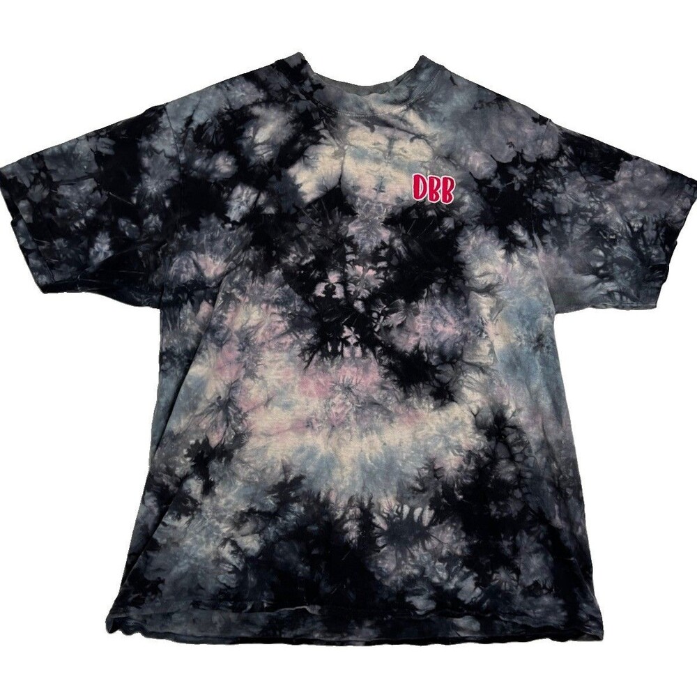Shaka Wear Tie Dye T Shirt DBB Embroidered Gray Black USA Cotton Adult Large